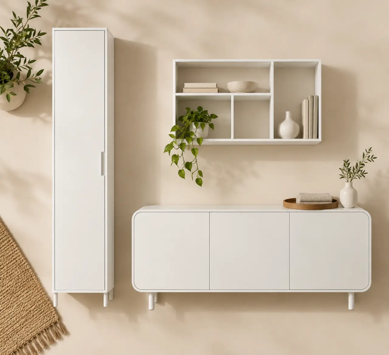 Meuble de rangement blanc : choisissez le format qui libère l’espace sans l’alourdir