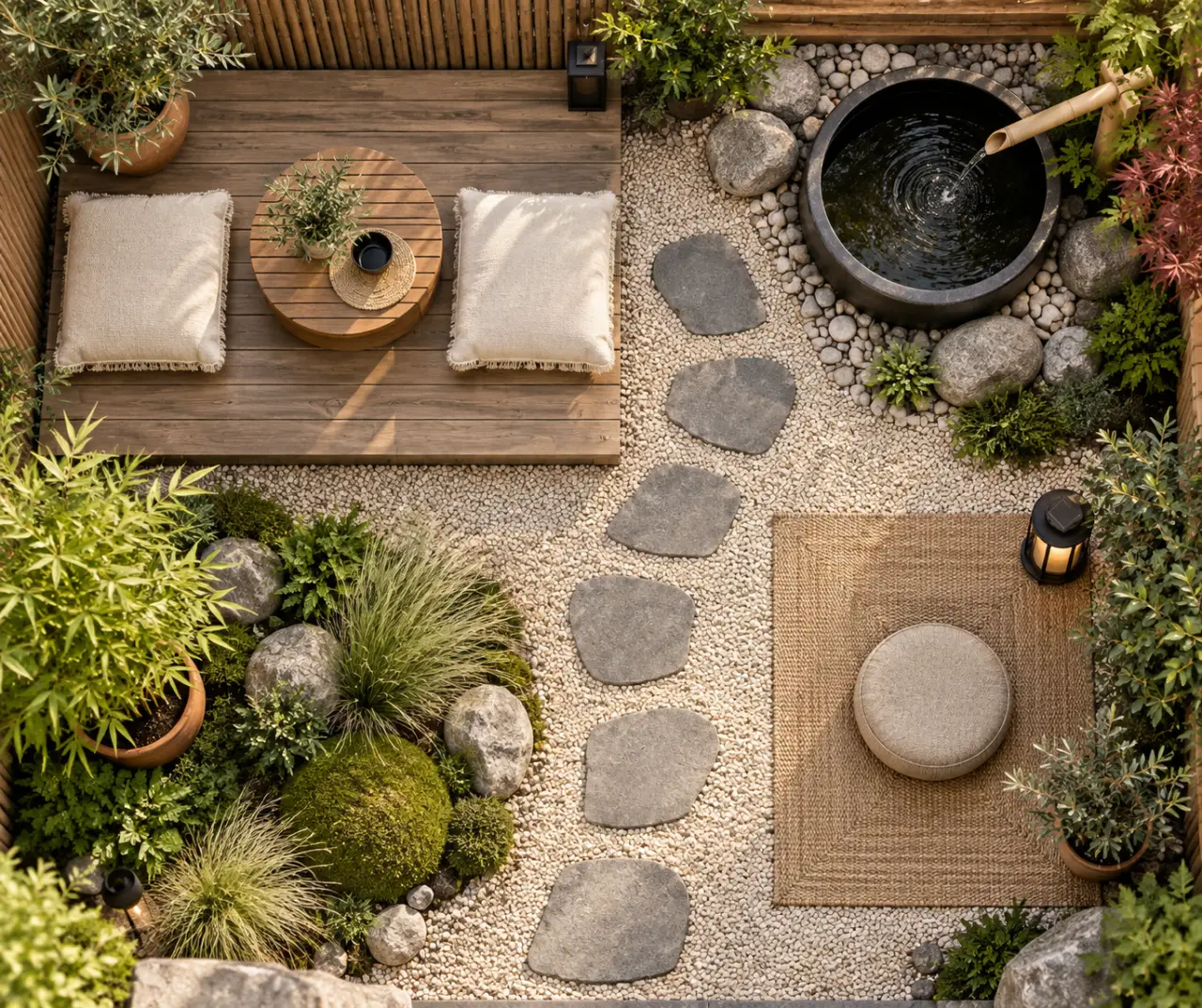 Jardin zen extérieur pas cher : 5 zones pour installer le calme sans surcharge