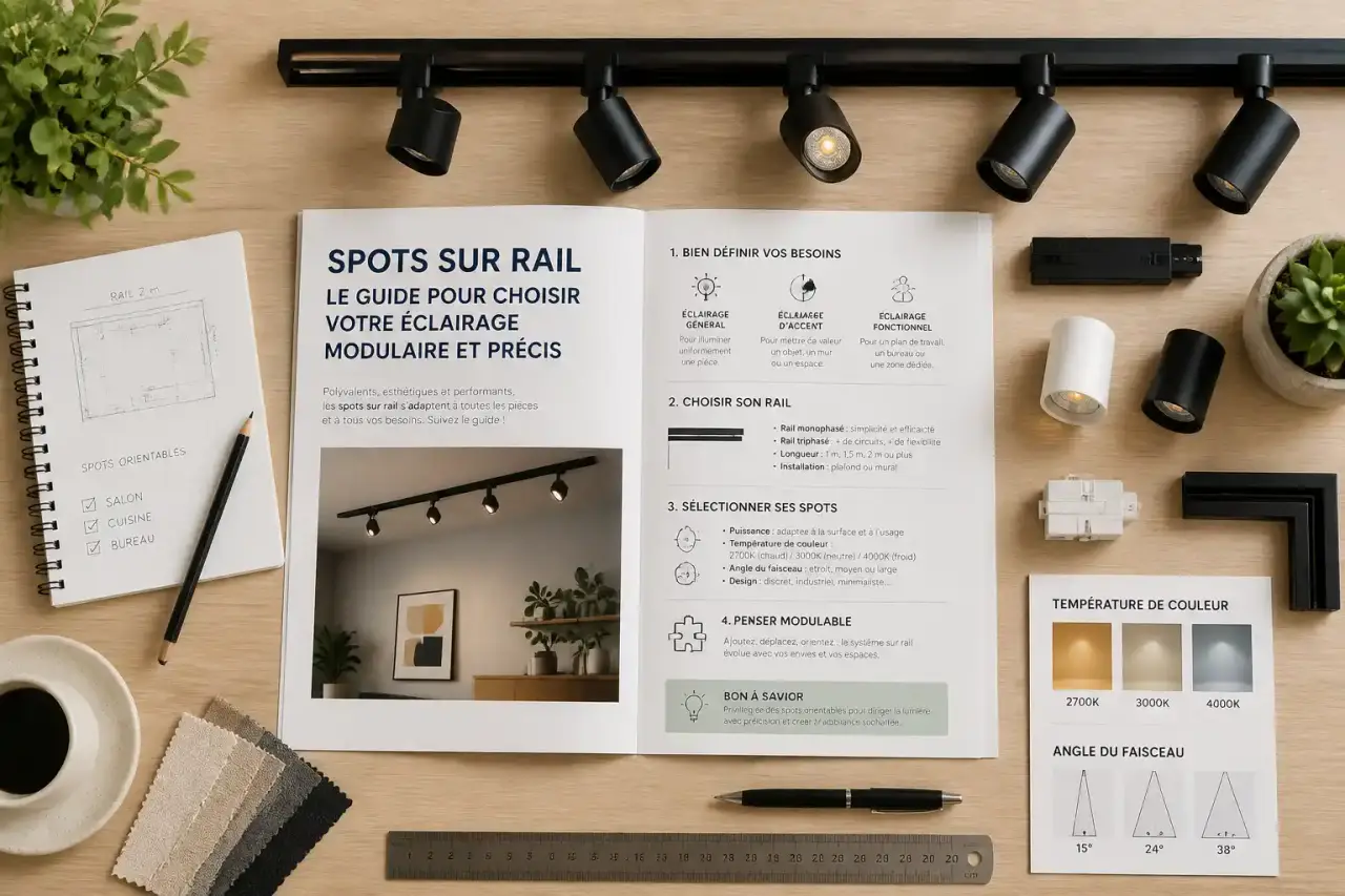 Spots sur rail : le guide pour choisir votre éclairage modulaire et précis