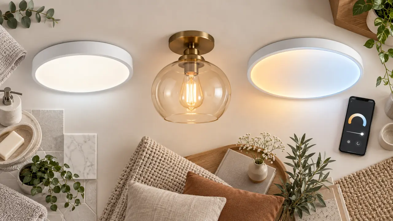 Le plafonnier adapté à chaque pièce, entre LED, ampoule E27 et lumière connectée