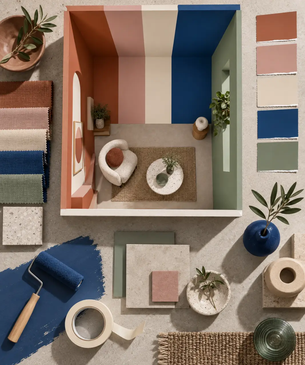 La couleur redessine les volumes, du mur du fond au plafond